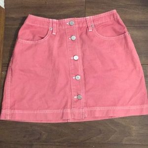 Pink Button Up Skirt